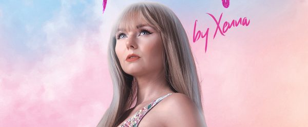 A promotional image for "Taylor Swift Tribute by Xena," featuring a colorful background and stylish typography.
