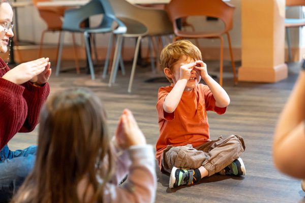 Young children playing.