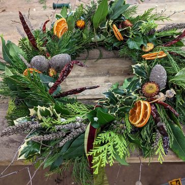 Wreath which has been made by Kate.