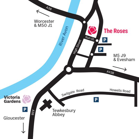 Map of Tewkesbury.