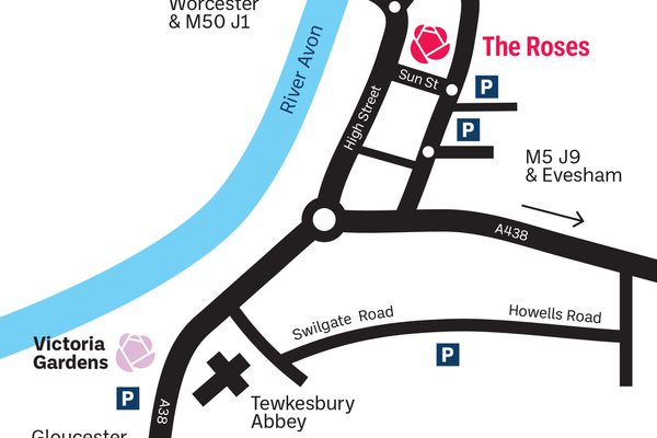 Map of Tewkesbury.